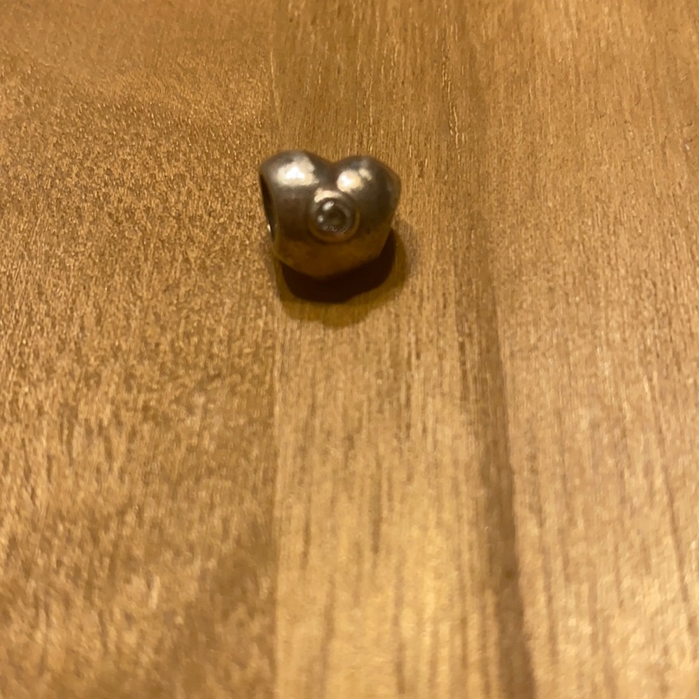 Pandora sterling silver heart with CZ center